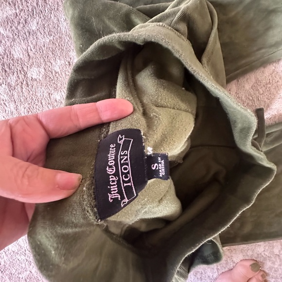 Juicy Couture Olive Green Track Pants & Hoodie Set - Picture 9 of 12